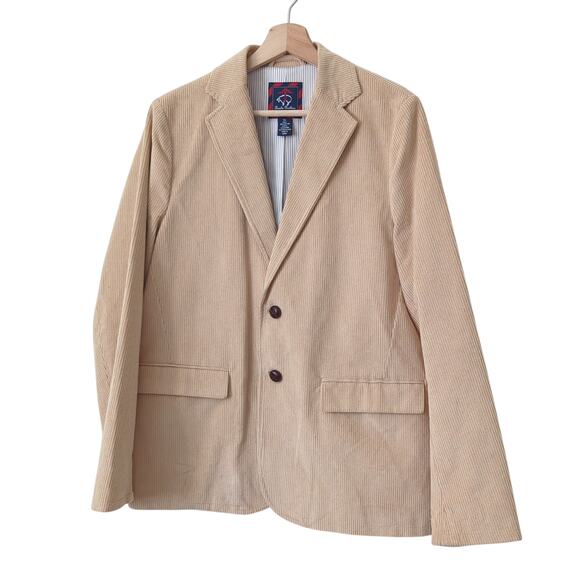 Brooks Brothers Men's Corduroy Blazer Jacket XL Khaki Tan Sports Coat Retro EUC